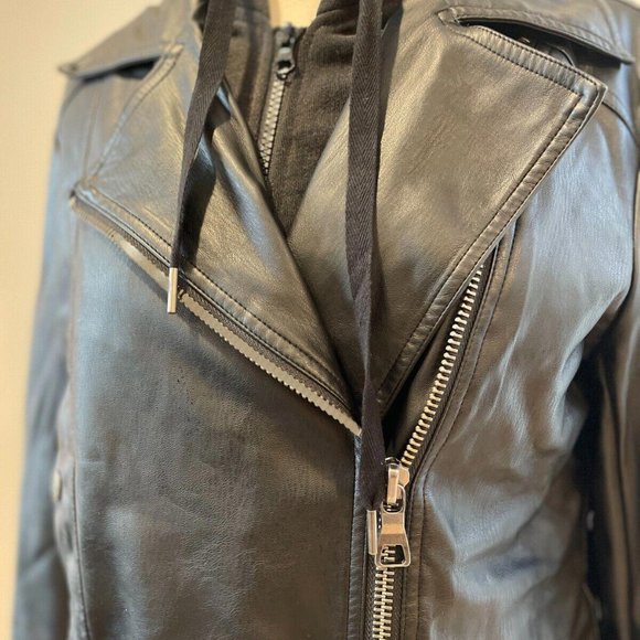 Free People It Girl Vegan Blazer Moto Jacket Black Size Xs Orig. $178. - Picture 6 of 10